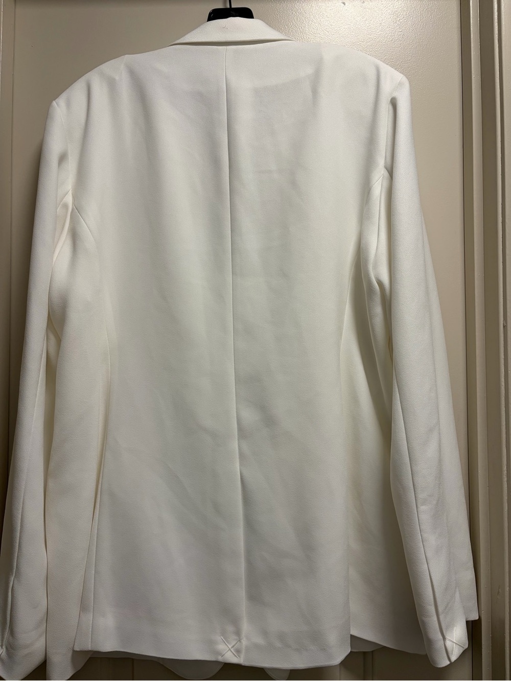Diane Von Furstenberg White Crepe Button Blazer Women’s Size 16 Pockets - Picture 4 of 13